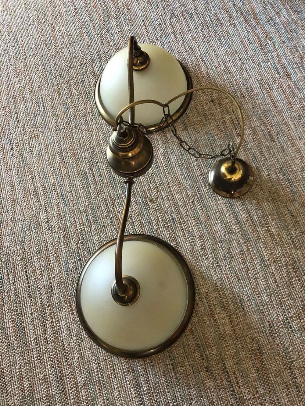 Suspension verre &amp; laiton bistrot vintage Décoration
