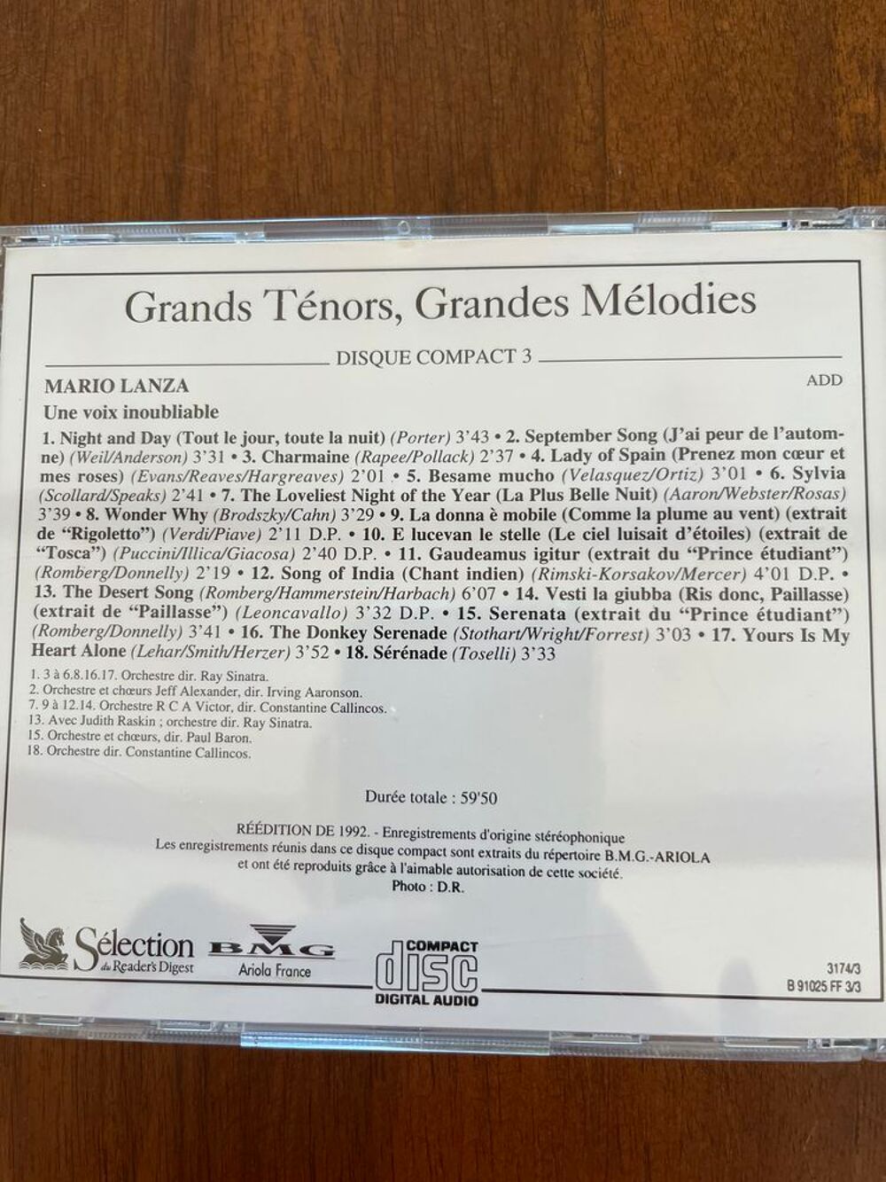 Coffret 6 CD Grands T&eacute;nors. CD et vinyles
