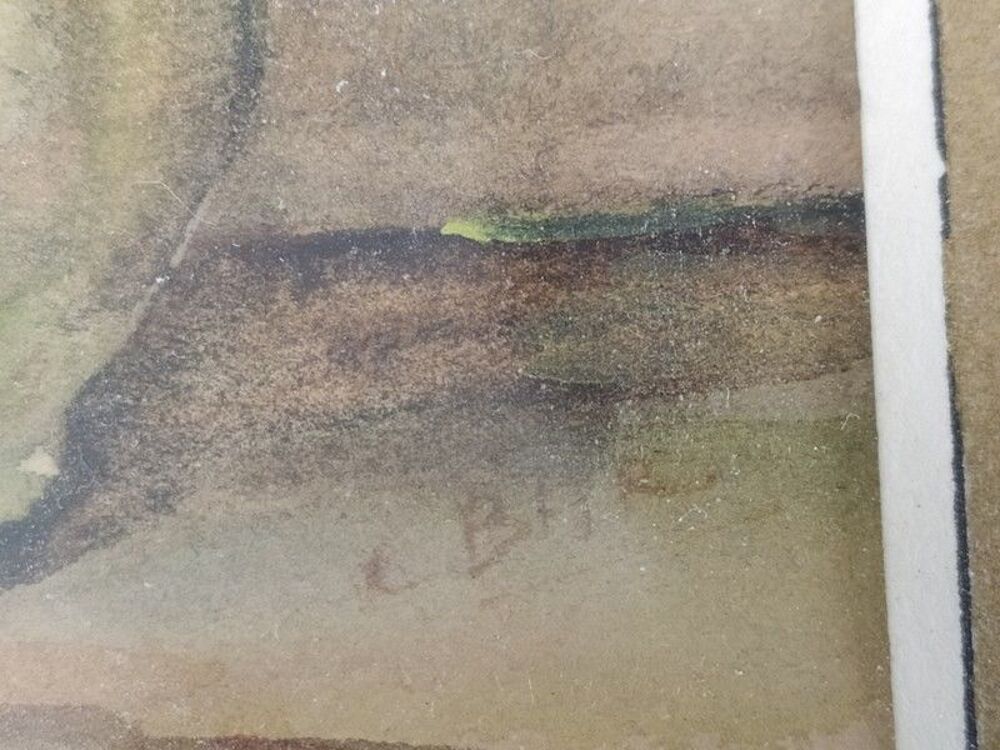 Petit Tableau Aquarelle Fleurs Sign&eacute;e C. Bar Décoration