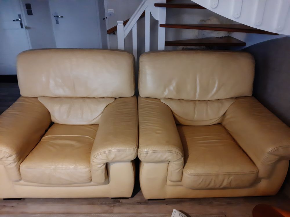 salon en cuir jaune cuir center Meubles