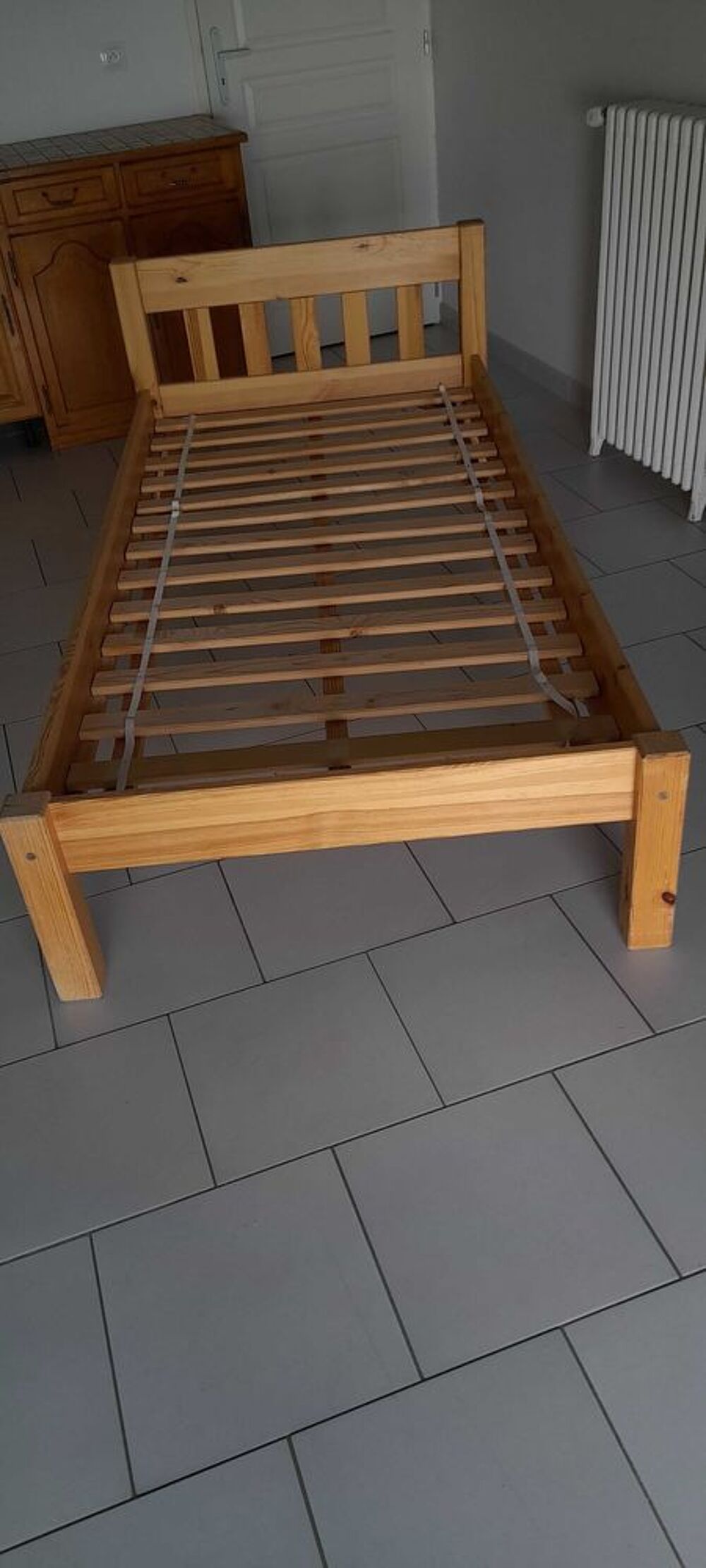 sommier 1 personne 90x190 tr&egrave;s bois pin Meubles