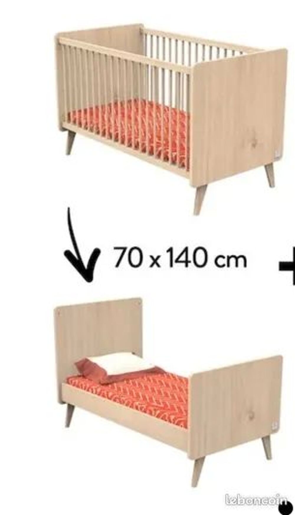 Lit &eacute;volution b&eacute;b&eacute; 70x140 cm Mobilier enfants