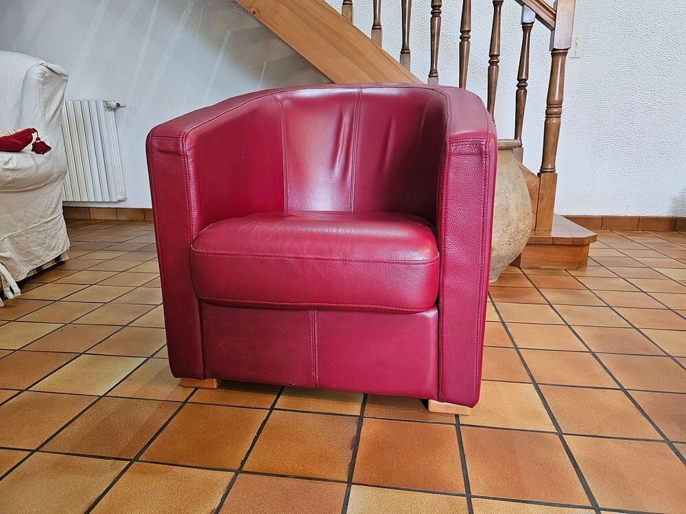 fauteuil cuir rouge Meubles