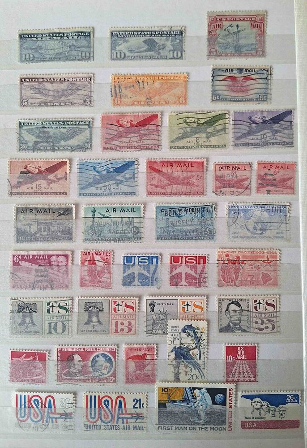 S&eacute;rie de timbres de collection des &Eacute;tats-Unis bis 