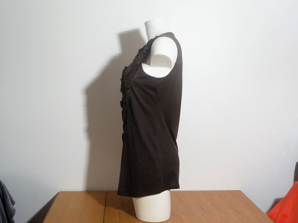 Tunique/ Top Marron en Soie et Coton sans manches- Dondup Vêtements