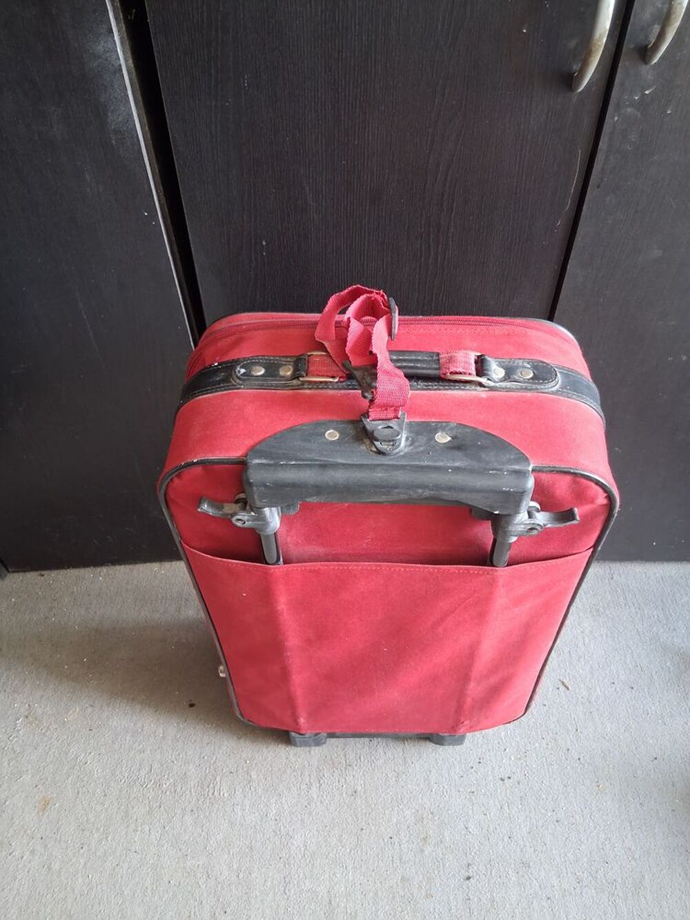 Valise &agrave; roulettes prune Maroquinerie