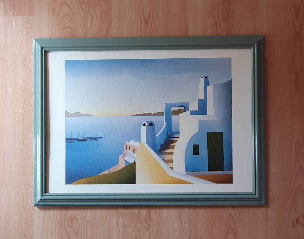 Tableau bleu et blanc Décoration