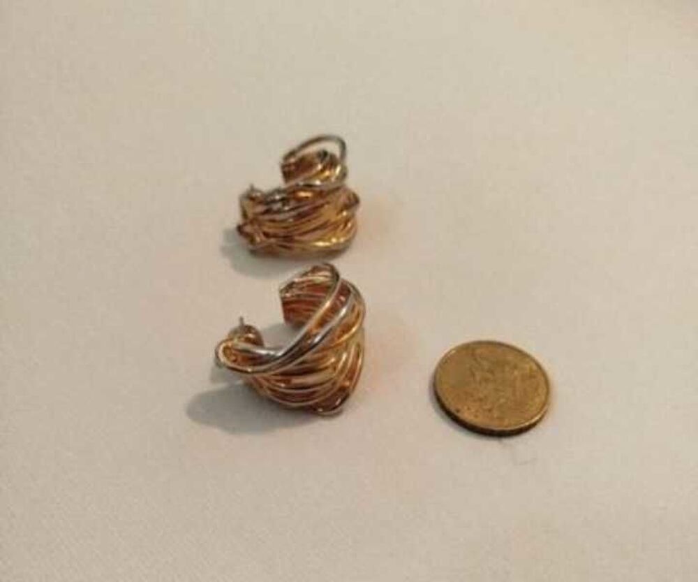 Boucles d'oreilles C&eacute;line plaqu&eacute; or Bijoux et montres