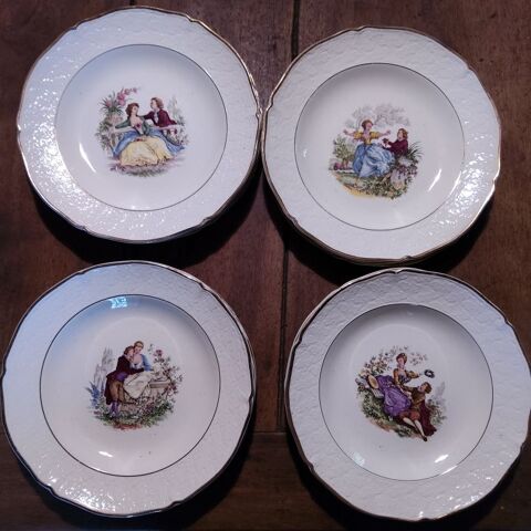 Service de table  Romantique  Watteau, c�ramique vitrifi�e 150 Saint-Pierre-de-M�sage (38)