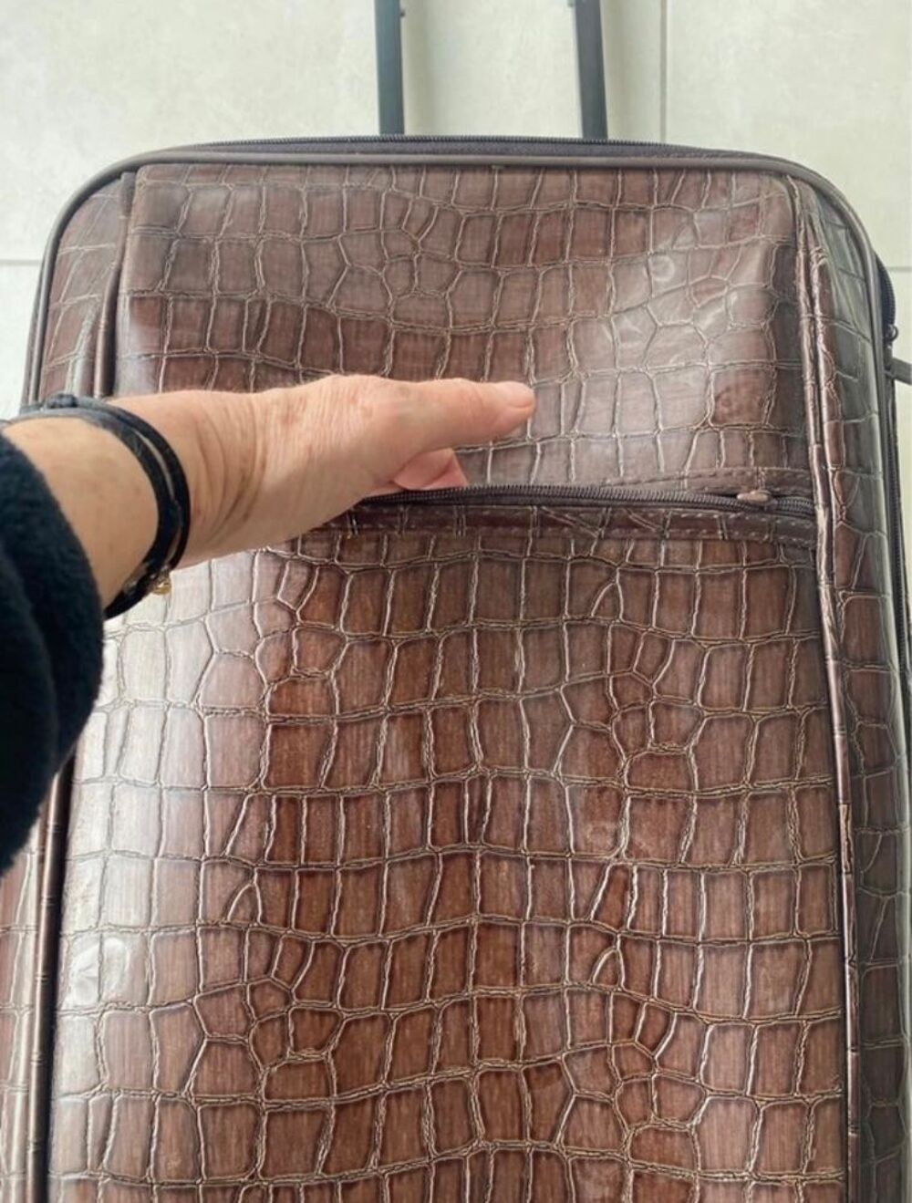 Ensemble bagages : Valise &agrave; roulettes et sac assorti en PVC Maroquinerie