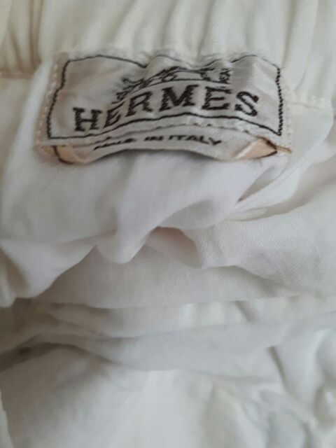 Superbe pantalon blanc herms en lin taille 33/40 110 Champigny-sur-Marne (94)