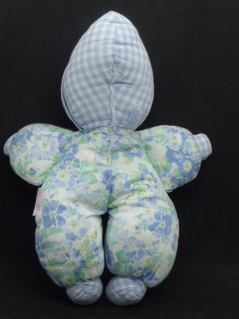 Corolle doudou poup&eacute;e tissu fleuri bleu 1993 grelot Jeux / jouets