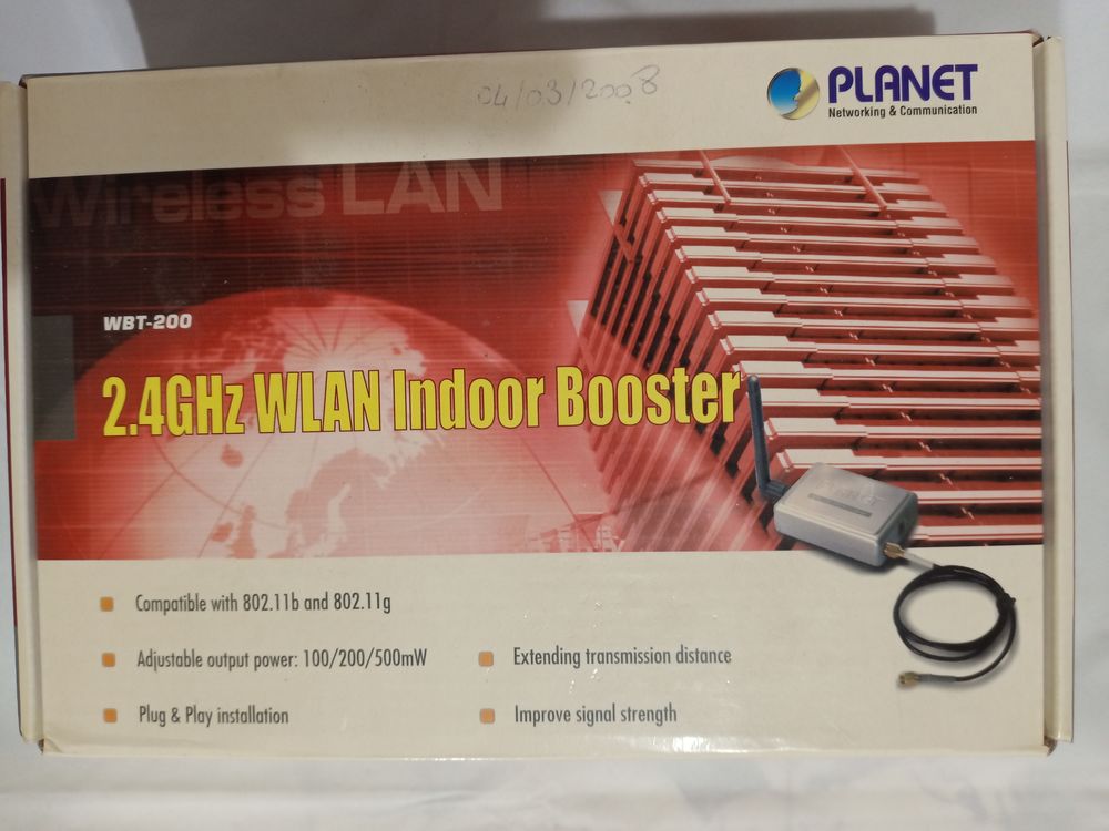 2.4Ghz Wlan Indoor Booster PlanetPlanet WBT200 Matériel informatique