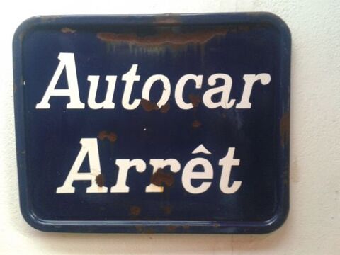 AUTHENTIQUE PLAQUE TRANSPORT - VINTAGE - COLLECTOR - 60ths 190 Cagnes-sur-Mer (06)