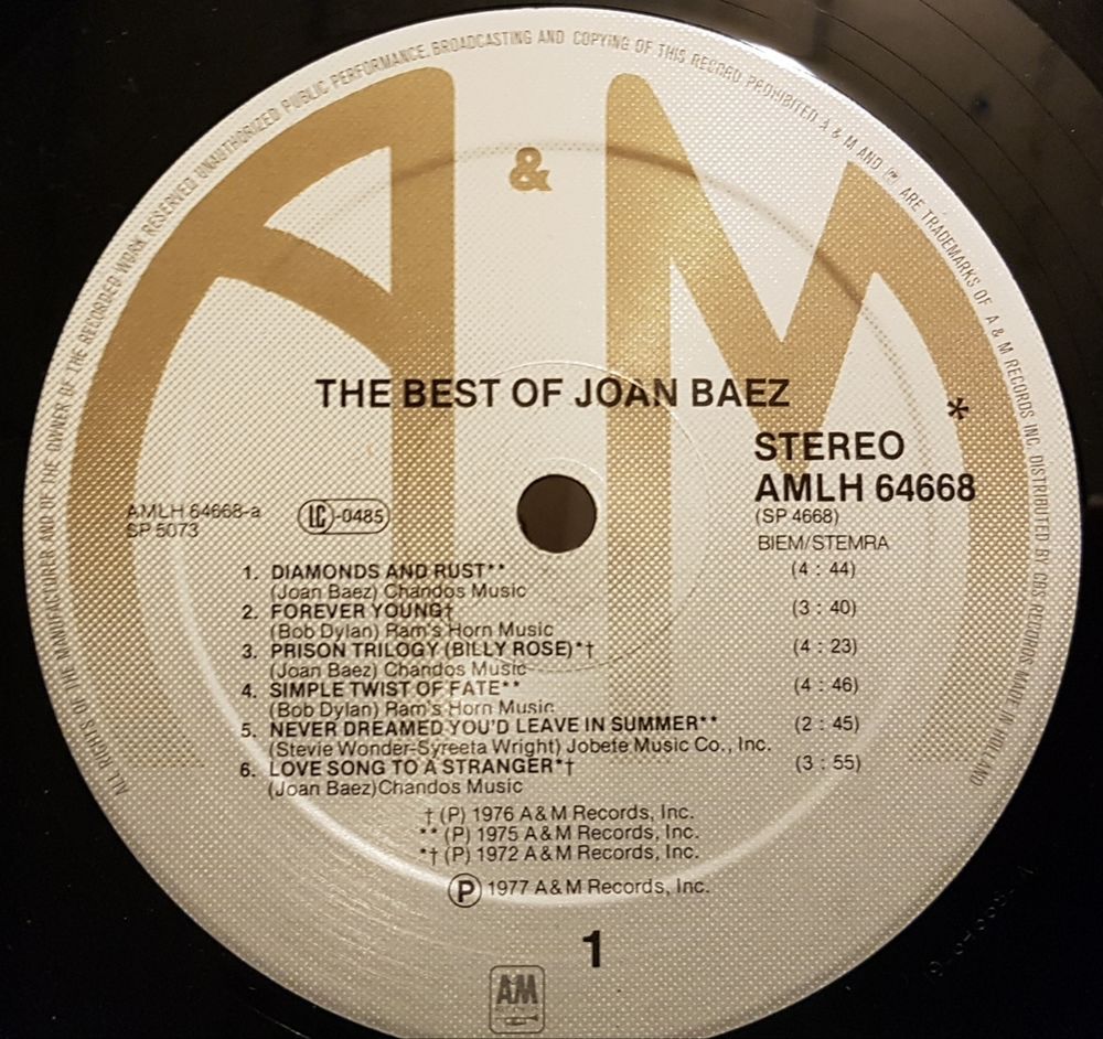 33T Joan Baez :The Best Of CD et vinyles