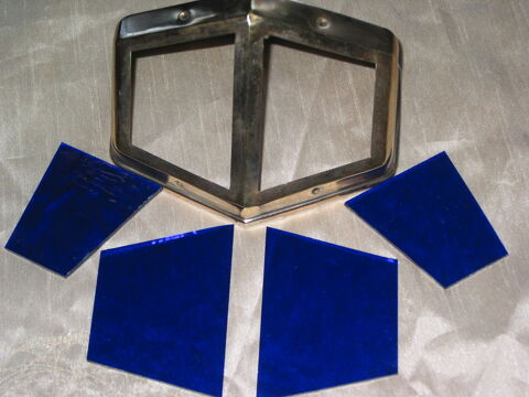 Jeux de 4 verres de lampe PIROUETT DE BUREAU vitrail bleu po 30 Marseille 13 (13)