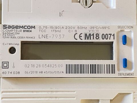 compteur électronique monophasé 38 Mandres-les-Roses (94)