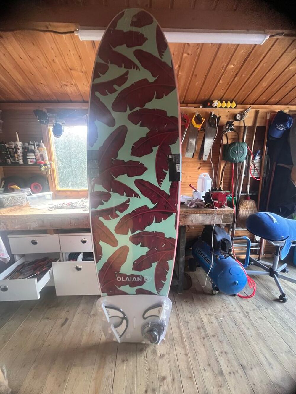 Titre : Planche de surf mousse Oliban 7'0 ? 55L ? Neuve Jardin