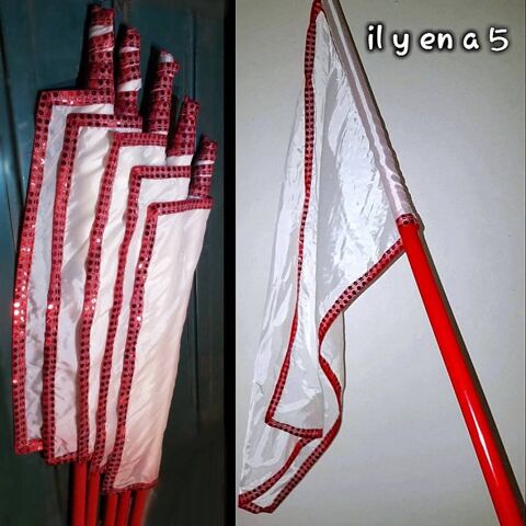 5 drapeaux blancs, accessoire de scène 10 Nîmes (30)
