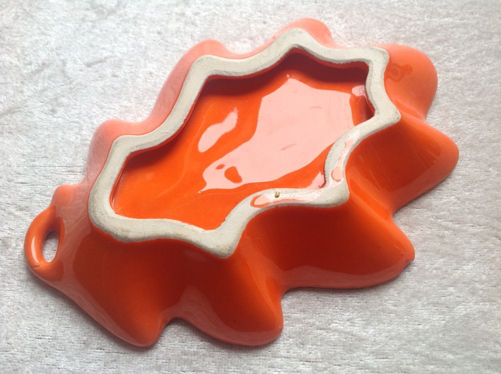 VIDE POCHE OU CENDRIER FEUILLE DE CH&Ecirc;NE VINTAGE Envoi Possib Décoration