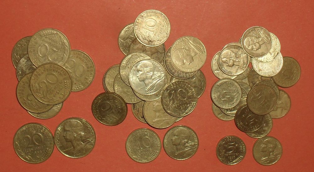 Lot de 50 pi&egrave;ces France de type Marianne 
