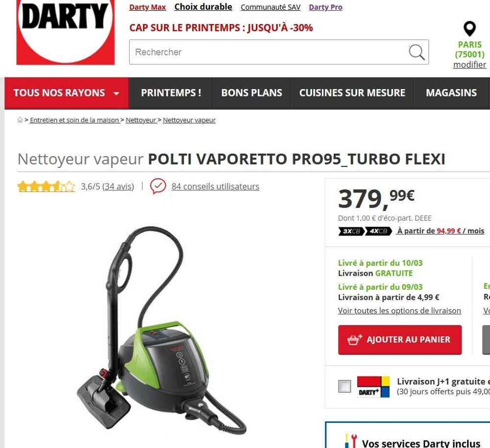 Nettoyeur Vapeur POLTI PRO95_FLEXI Electroménager