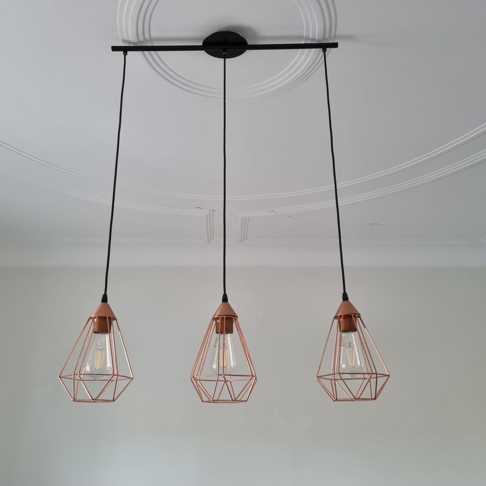Lustre en cuivre TBE Décoration