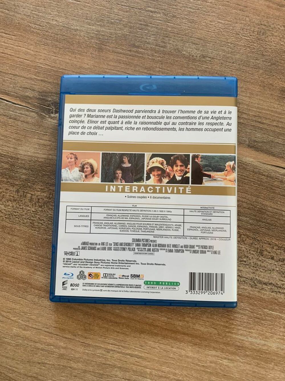 Blu ray " Raisons et sentiments " DVD et blu-ray