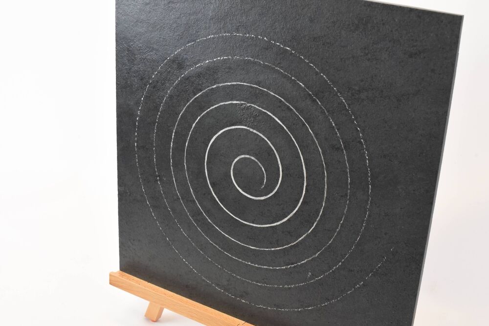 Tableau sur Ardoise Gris Noir avec Peinture en or 22 carats Décoration