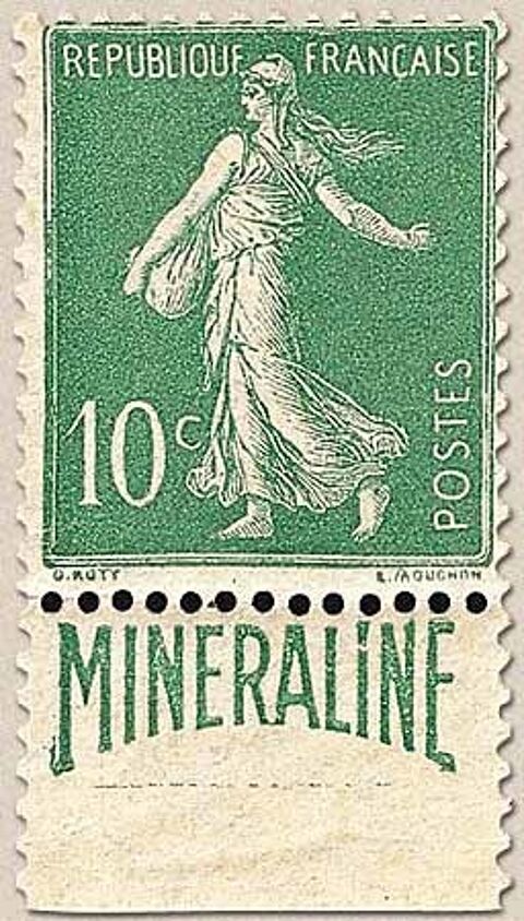Timbre postal franais 10c vert - Collection 100 Arras (62)