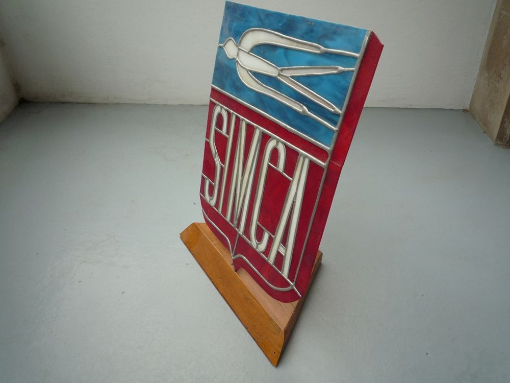 Blason SIMCA - Vitrail artisanal 