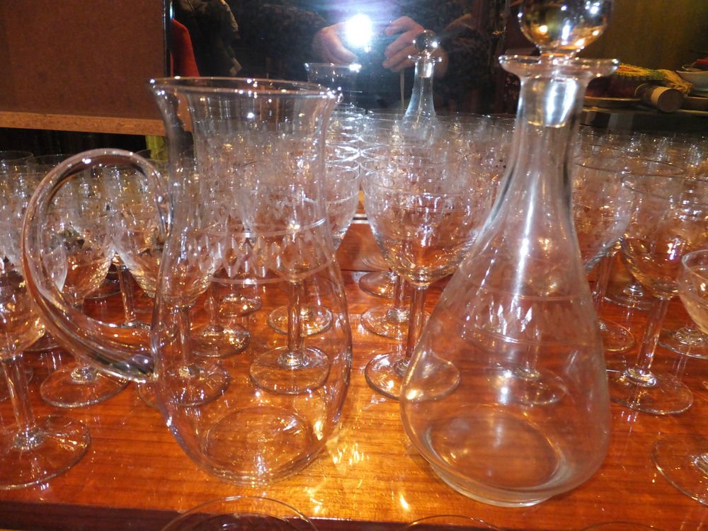 Service verres en cristal cisel&eacute; Cuisine