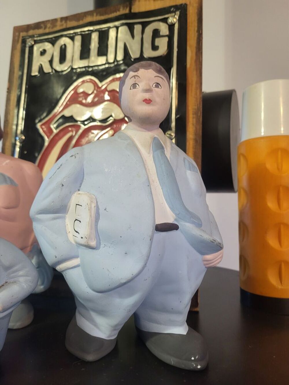 Statue vintage L'Aquilone Italie ? Homme, Femme et Enfant ? 