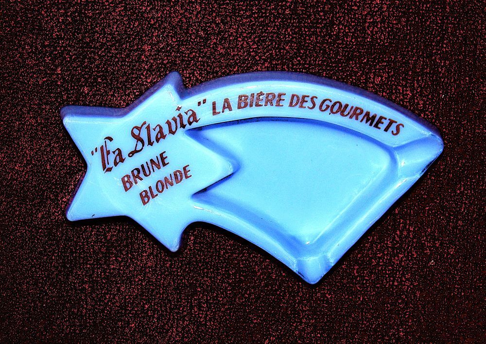 Cendrier publicitaire des ann&eacute;es 60 Brasserie biere SLAVIA la biere des gourmets 