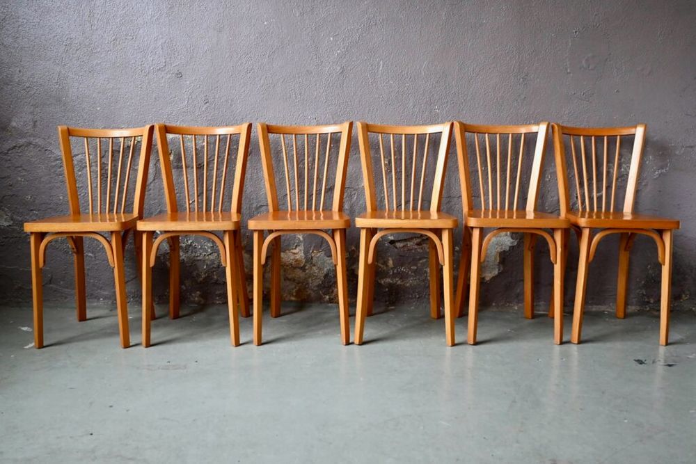 Lot de 6 chaises Baumann bistrot vintage Meubles