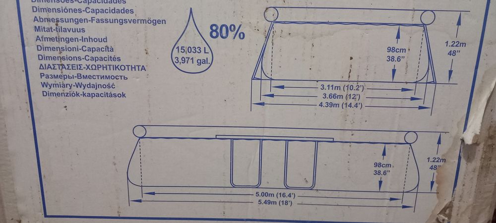 PISCINE AUTOPORTEE BESTWAY OVALE 5.49m x 3.66m x 1.2 Sports