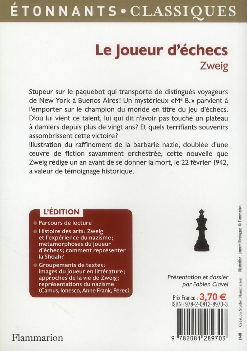 Le joueur d'&eacute;checs Livres et BD