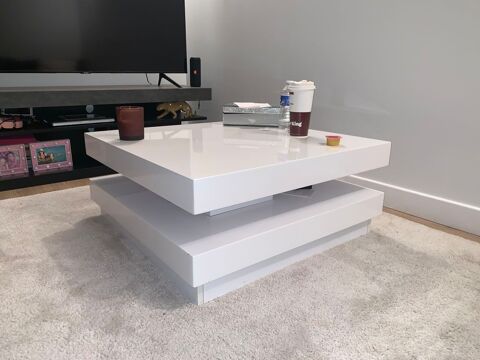 table basse laqu blanche 70 Quimper (29)