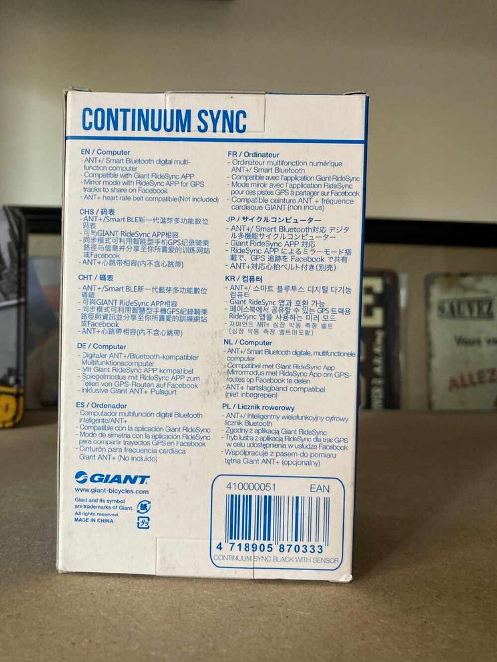 Compteur Giant Continuum Sync blanc neuf Vélos