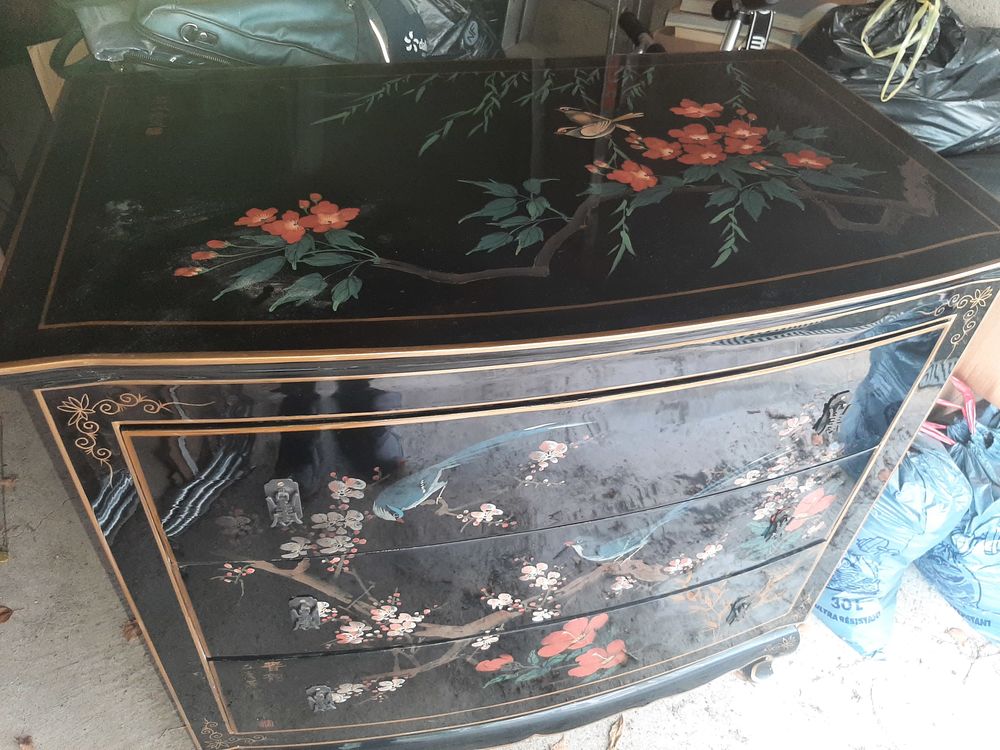 commode bois vernie style chinois Meubles