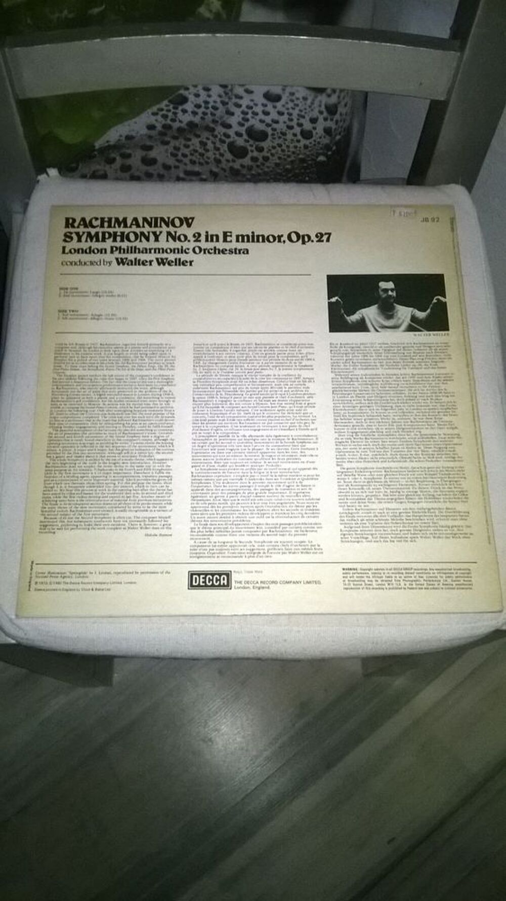 Vinyle Rachmaninov 
Symphony No. 2 In E Minor
1980
Excell CD et vinyles