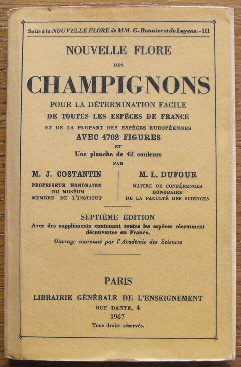 NouAuteurs: M.J. COSTANTIN et M.Lvelle flore des champignons Camors (56)