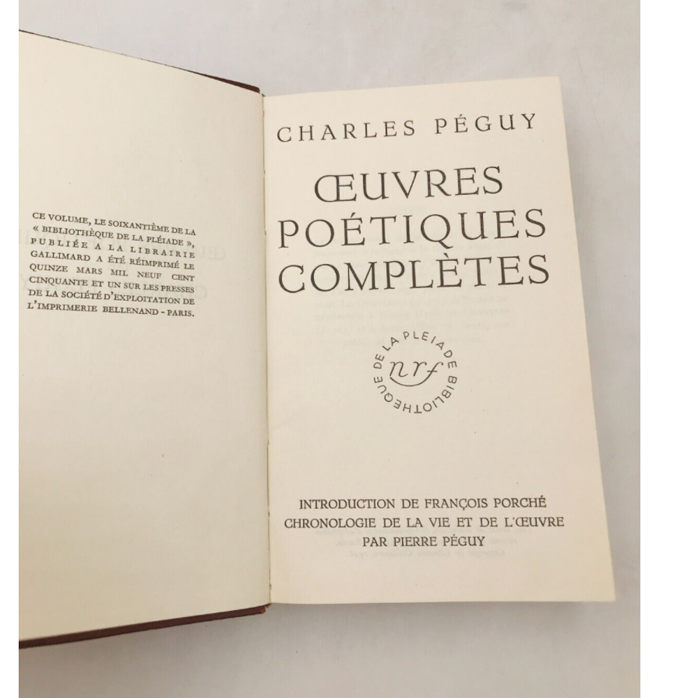 Charles PEGUY - Oeuvres Po&eacute;tiques Compl&egrave;tes Livres et BD