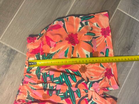 Short Fluide Léger Motif Floral Gémo 6 Ans Corail / Multicolore 3 Passa (66)