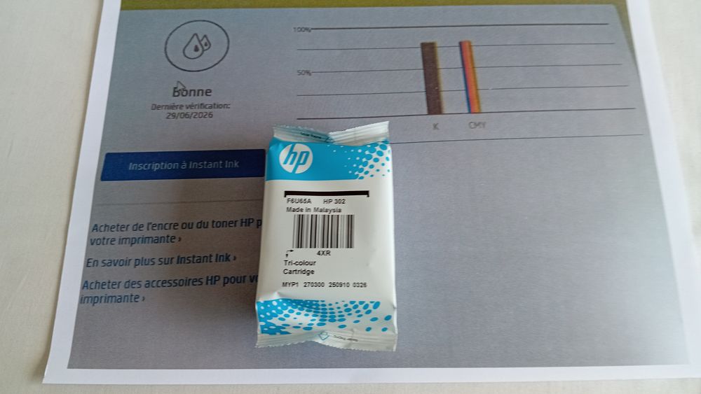 cartouche HP 302 trois couleurs
Matériel informatique