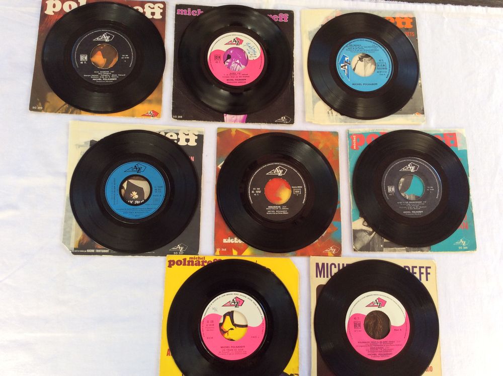 Michel Polnareff 8 vinyles 45 T ann&eacute;es 1970 CD et vinyles