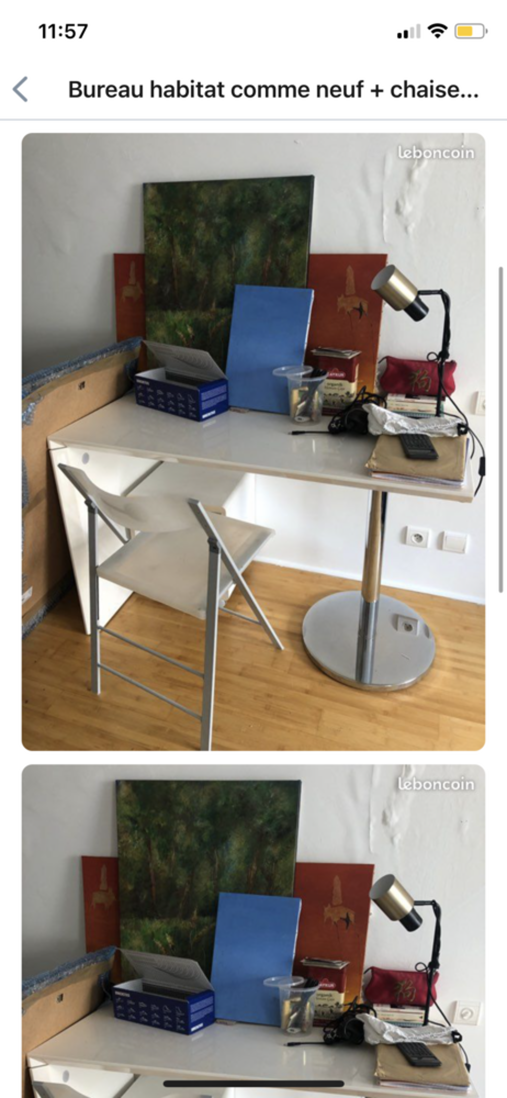 Bureau habitat avec chaise et carr&eacute; de rangement Meubles