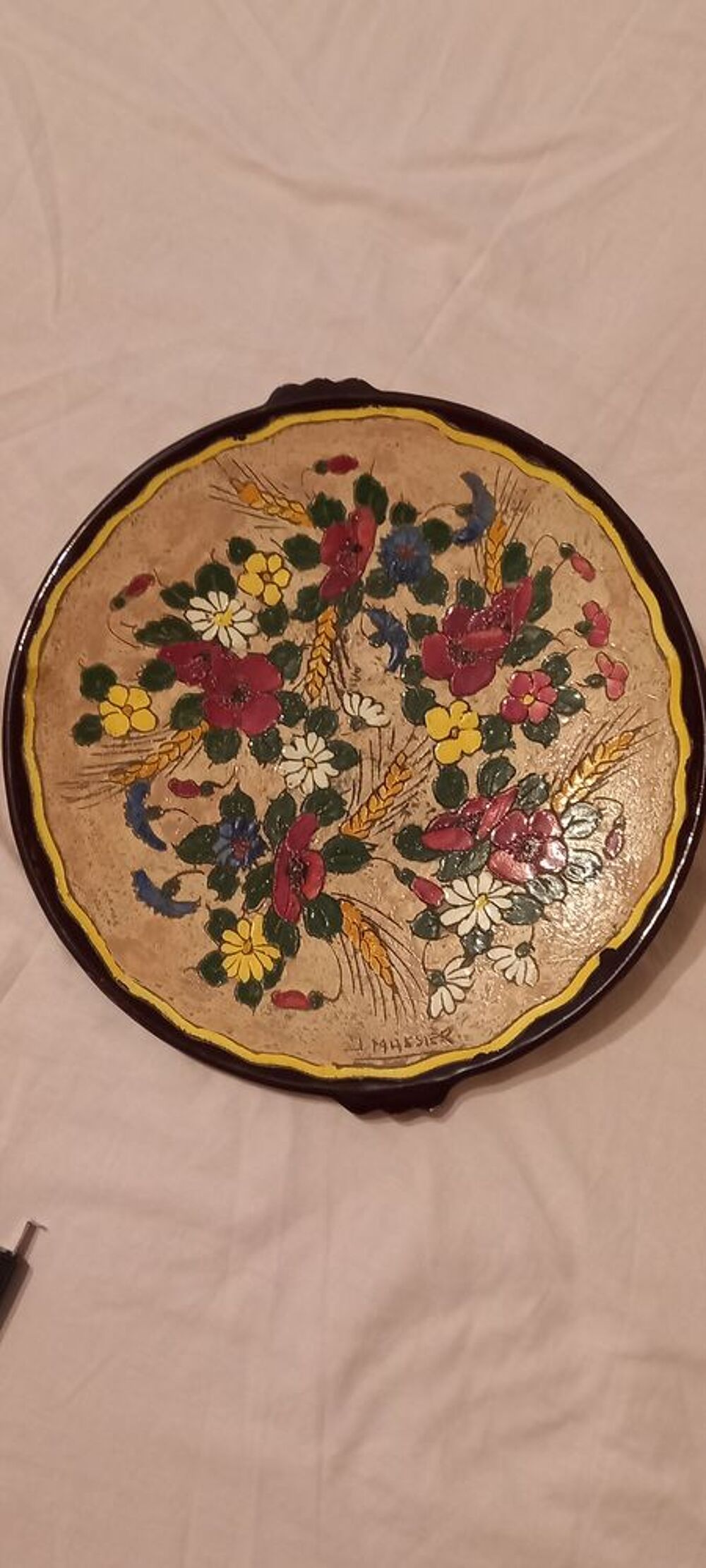 Plat c&eacute;ramique sign&eacute; J&eacute;r&ocirc;me MASSIER (p&egrave;re) Vallauris Décoration