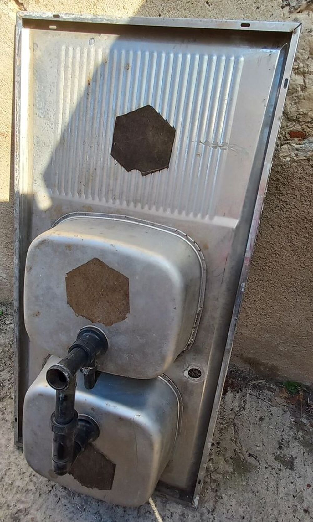 Evier &agrave; encastrer 2 cuves en inox Bricolage