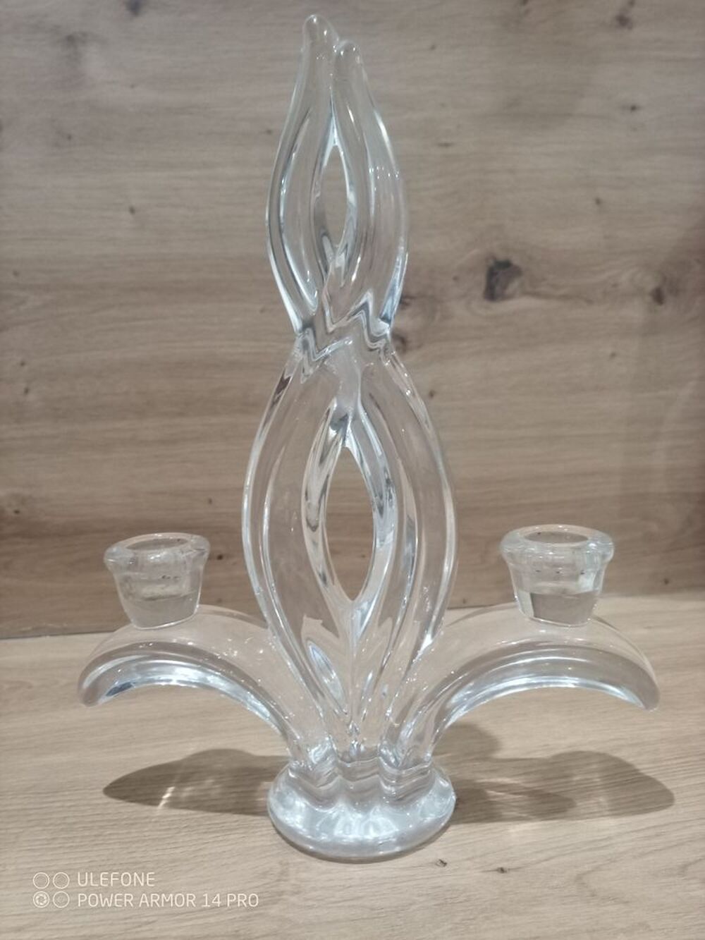 bougeoir flamme ancien en cristal de vannes Décoration